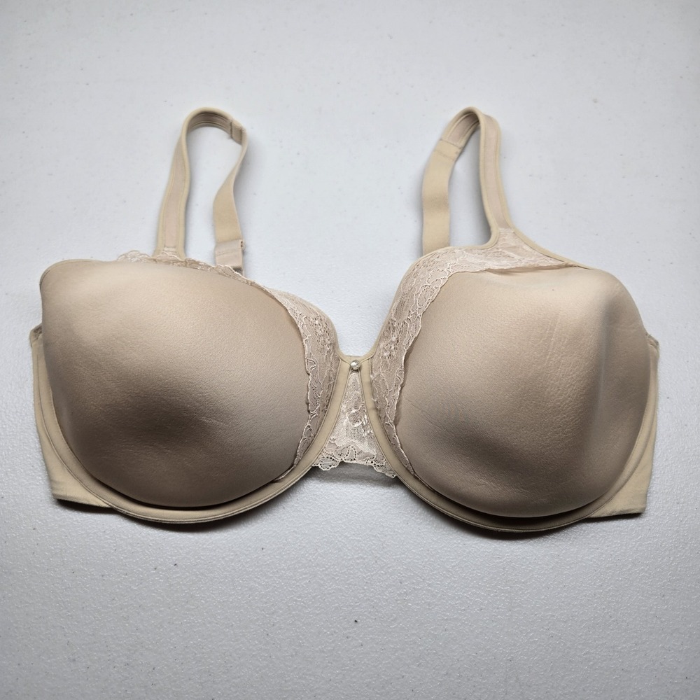 Bali Women Bra 40DDD Beige 4090 T Shirt Underwired Lace Lightly Lined